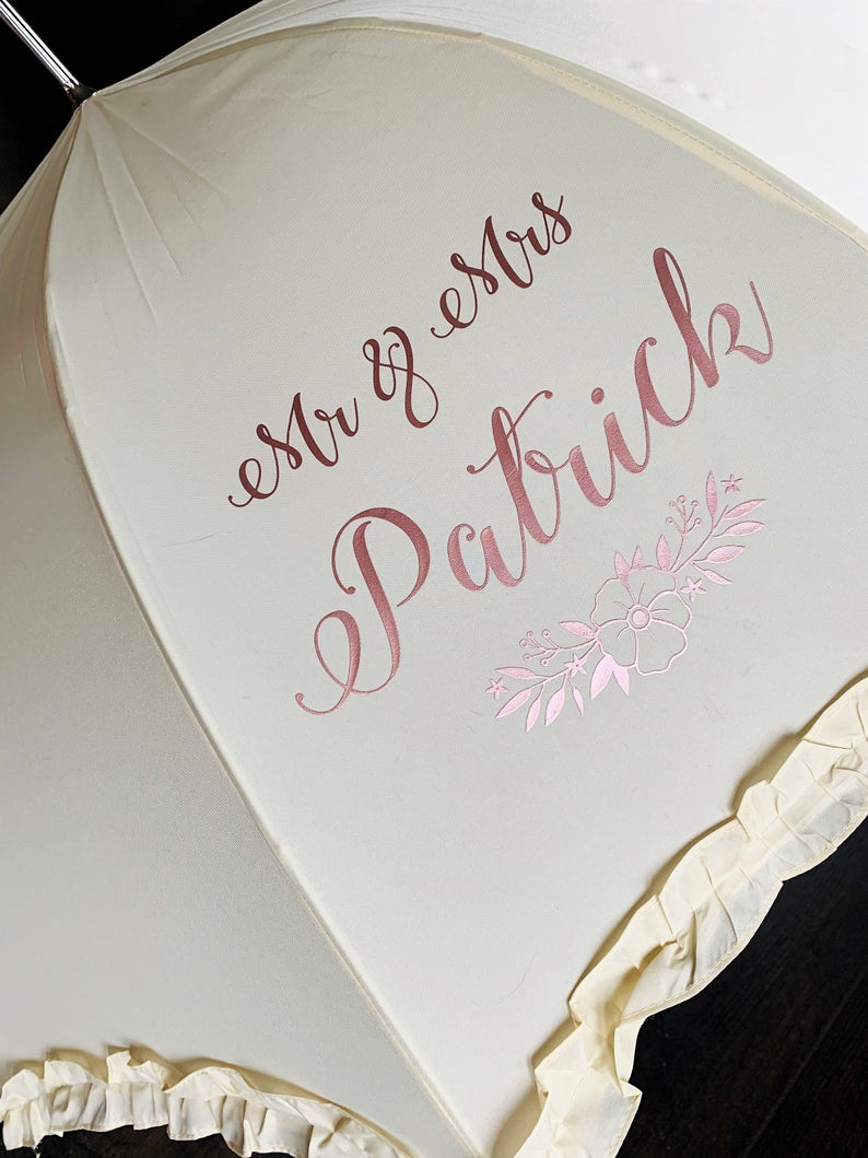 Personalised 2024 wedding umbrellas